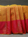 Kanjeevaram silk saree - Fiery Orange