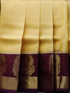 Kanjeevaram silk saree - Cream with Wine