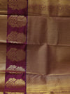 Kanjeevaram silk saree - Cream with Wine