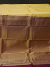 Kanjeevaram silk saree - Cream with Wine
