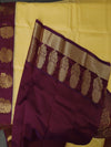 Kanjeevaram silk saree - Cream with Wine