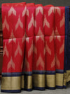 Ikkat silk saree -Pink with navy blue