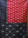 Ikkat silk saree -Pink with navy blue