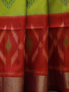 Ikkat silk saree -lime green