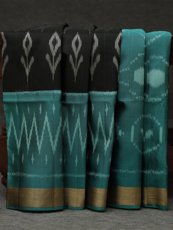 Ikkat silk saree -Black