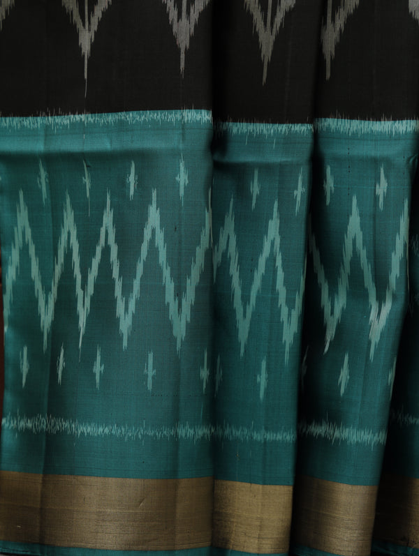 Ikkat silk saree -Black