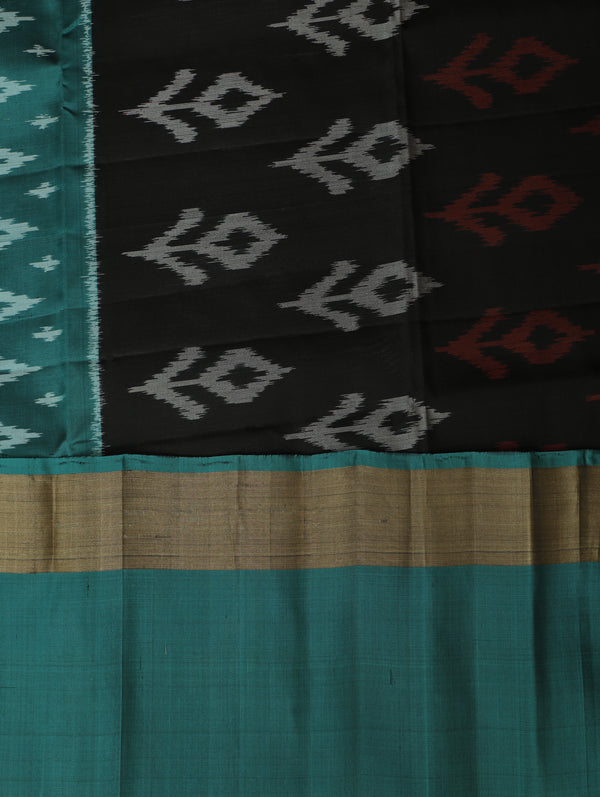 Ikkat silk saree -Black