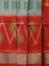 Ikkat silk saree -Grey with red