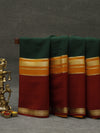 Mysore silk saree - Green with Mustard and maroon