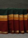 Mysore silk saree - Green with Mustard and maroon