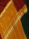 Mysore silk saree - Green with Mustard and maroon