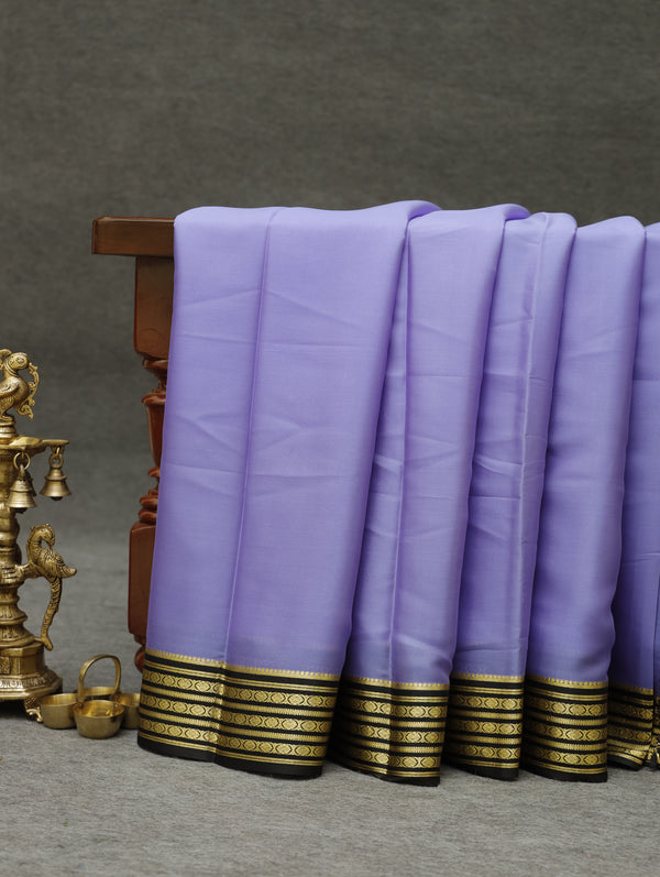 Mysore silk saree - lavender with black