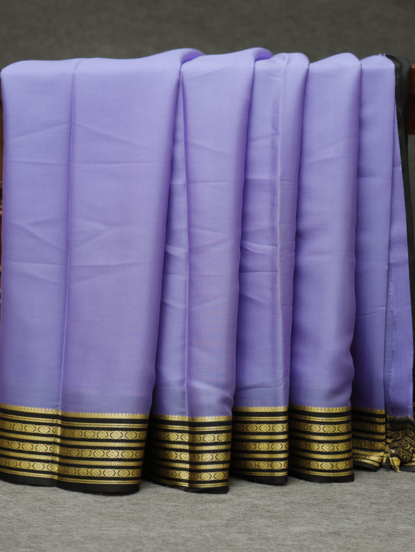 Mysore silk saree - lavender with black
