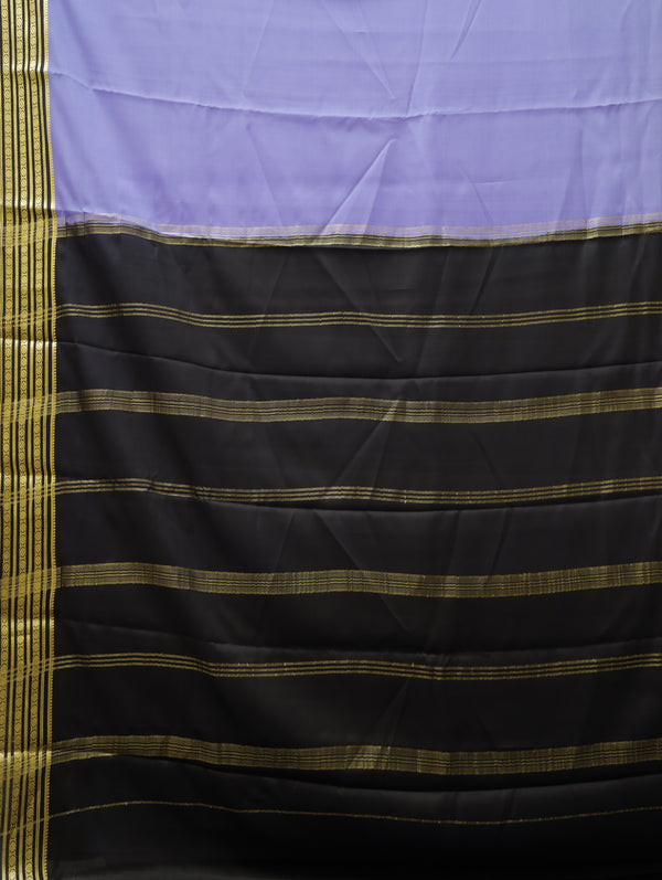 Mysore silk saree - lavender with black
