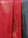 Kanjeevaram silk saree - Pink with grey
