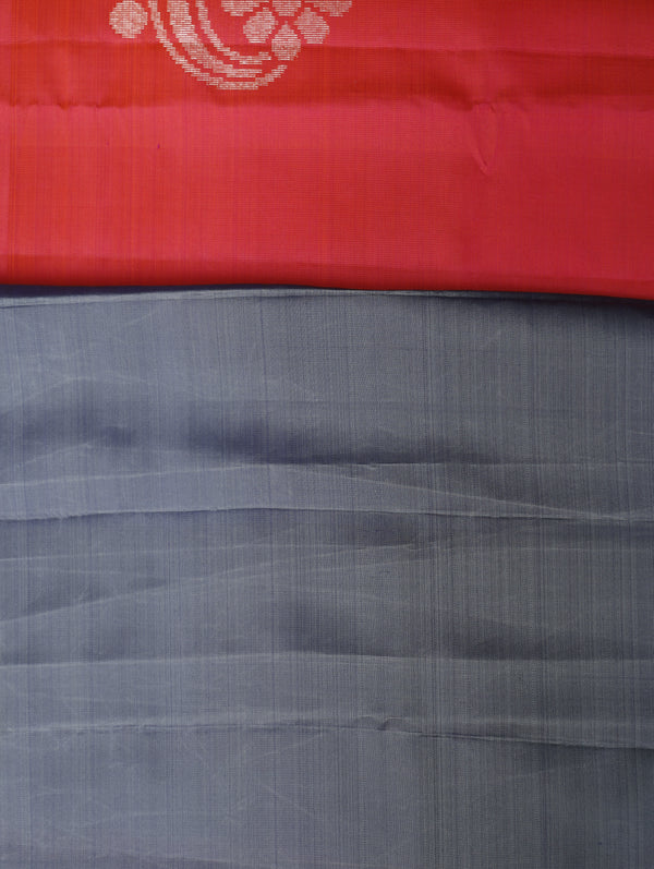 Kanjeevaram silk saree - Pink with grey