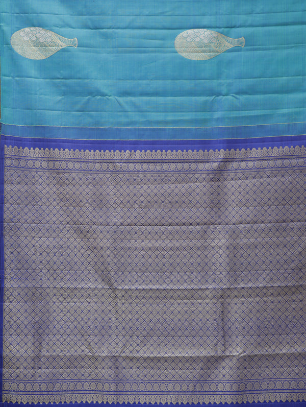 Kanjeevaram silk saree - Ocean blue