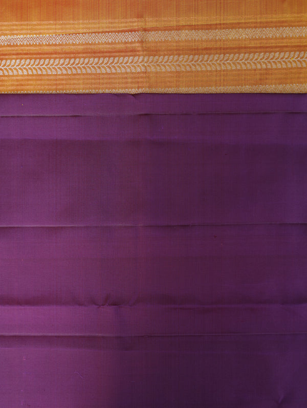 Kanjeevaram silk saree - Sunset orange