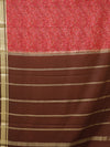 Kalamkari Mysore silk - Pinkish red with coffee brown