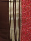 Kalamkari Mysore silk - Pinkish red with coffee brown