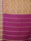 Kalamkari Mysore silk - Brown with Purple
