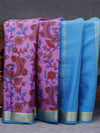 Kalamkari Mysore silk - Lilac with blue