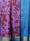 Kalamkari Mysore silk - Lilac with blue