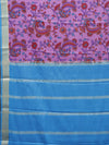 Kalamkari Mysore silk - Lilac with blue