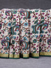 Kalamkari Mysore silk - Ivory cream with green