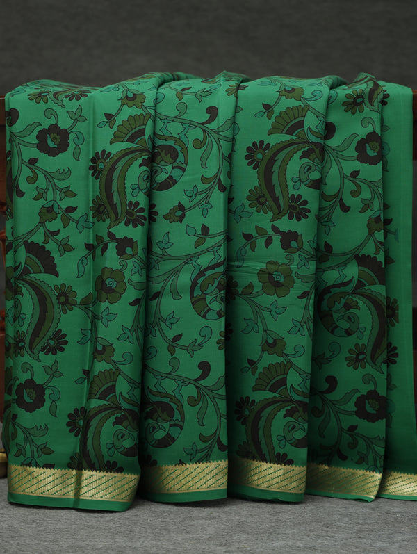 Kalamkari Mysore silk - green