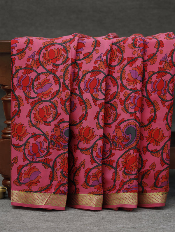 Kalamkari Mysore silk - Pink