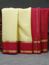 Mysore silk saree - Cream with red