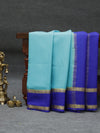 Mysore silk saree - light blue with ms blue