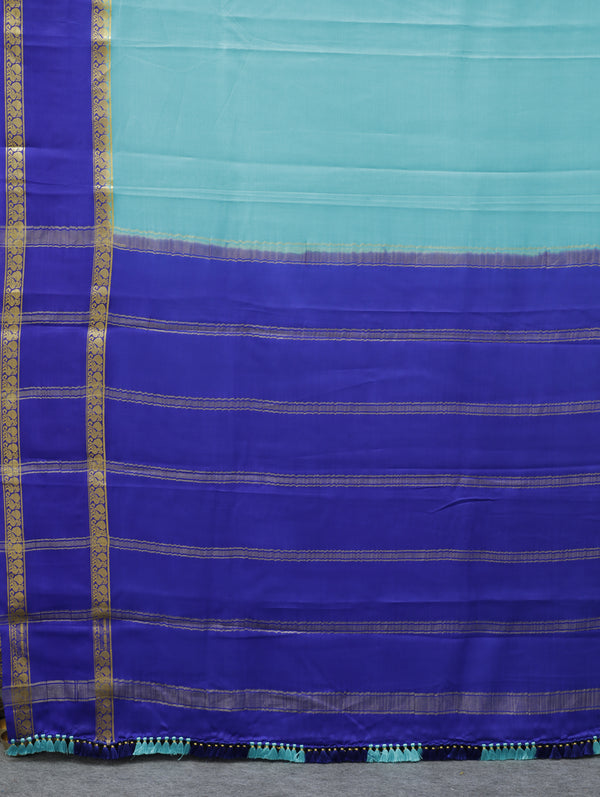 Mysore silk saree - light blue with ms blue