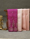 Kanjeevaram silk saree - Majenta with soft blush