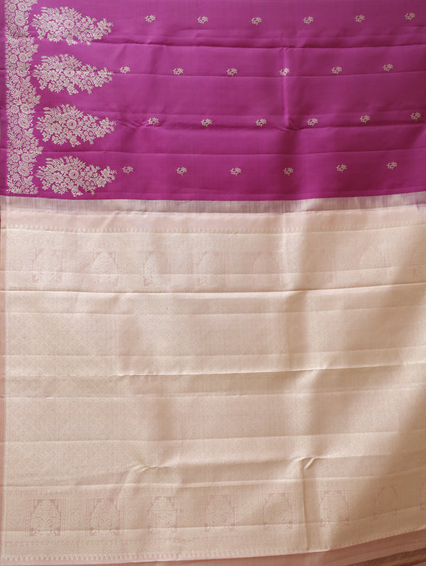 Kanjeevaram silk saree - Majenta with soft blush