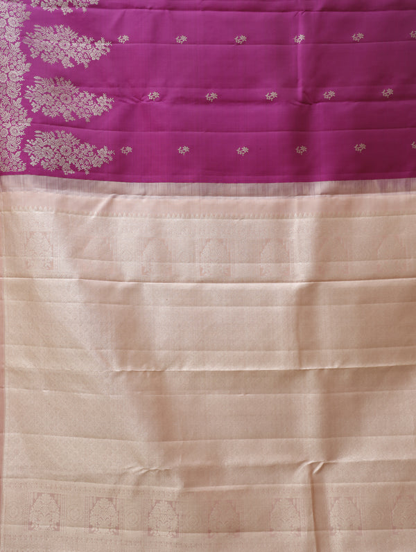 Kanjeevaram silk saree - Majenta with soft blush