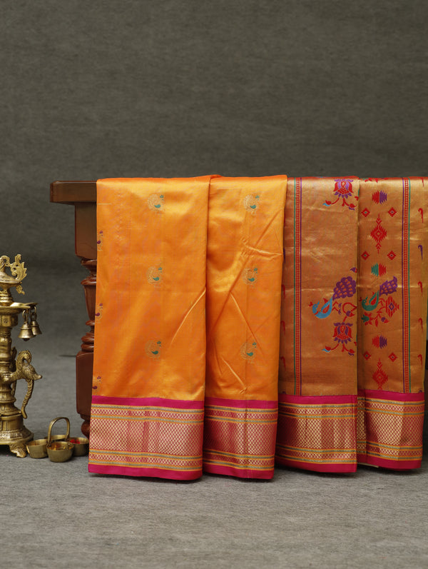 Paithani silk - Orange