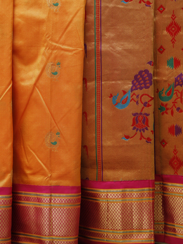 Paithani silk - Orange