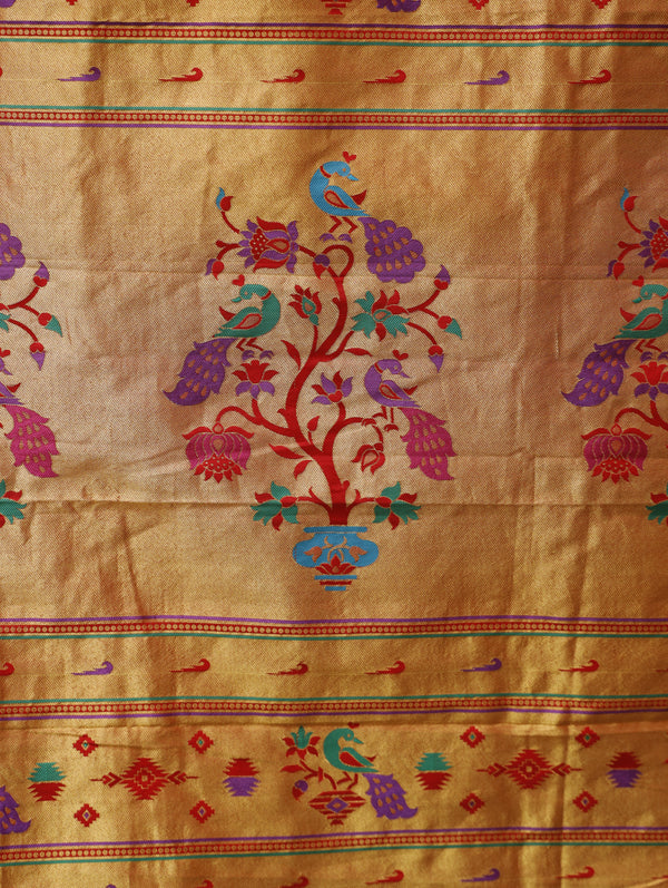 Paithani silk - Orange