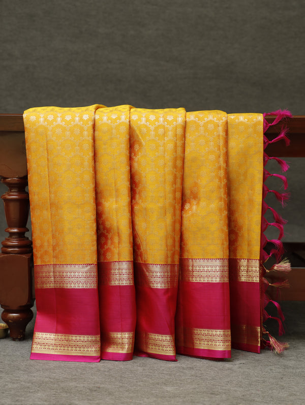Kanjeevaram silk saree - Yellow