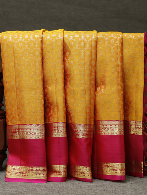 Kanjeevaram silk saree - Yellow