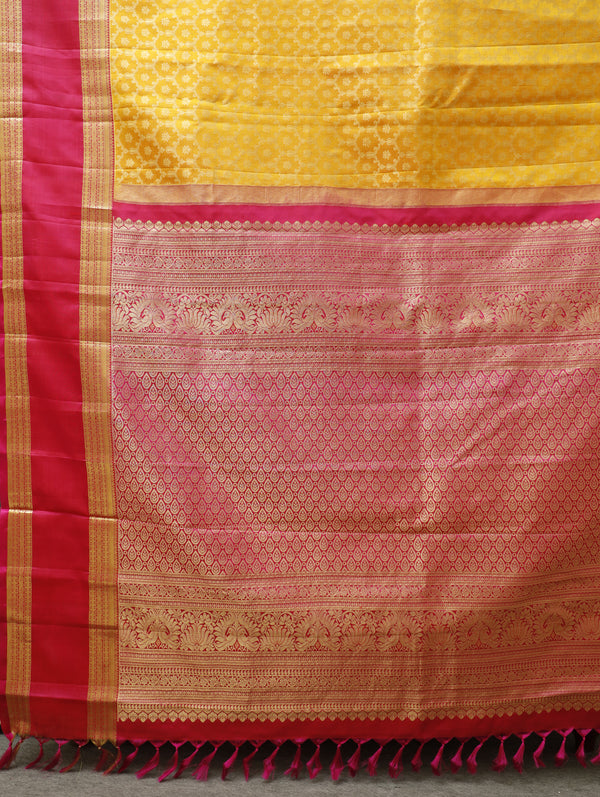 Kanjeevaram silk saree - Yellow