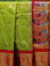 Paithani silk - lime green
