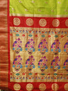 Paithani silk - lime green