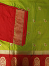 Paithani silk - lime green