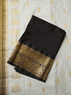 Kanjeevaram silk saree - White with black