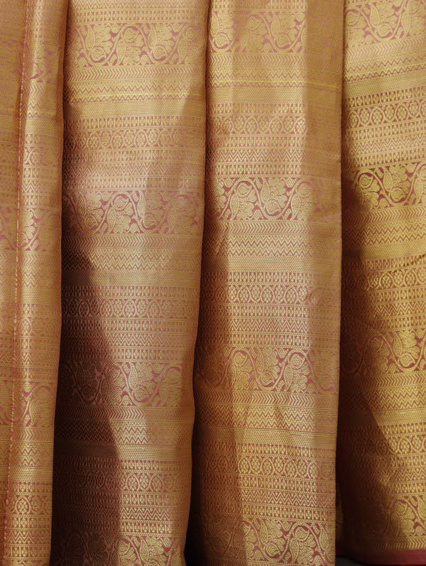 Kanjeevaram silk saree - Cream with gold