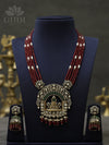 Kundan Victorian Beads Necklace - Red