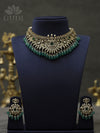 Victorian Choker Necklace with green beads